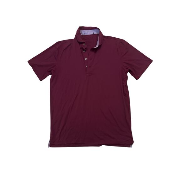 Men M Greyson Purple Short Sleeved Golf Polo Shirt Top Collar Tee Performance - Picture 1 of 5